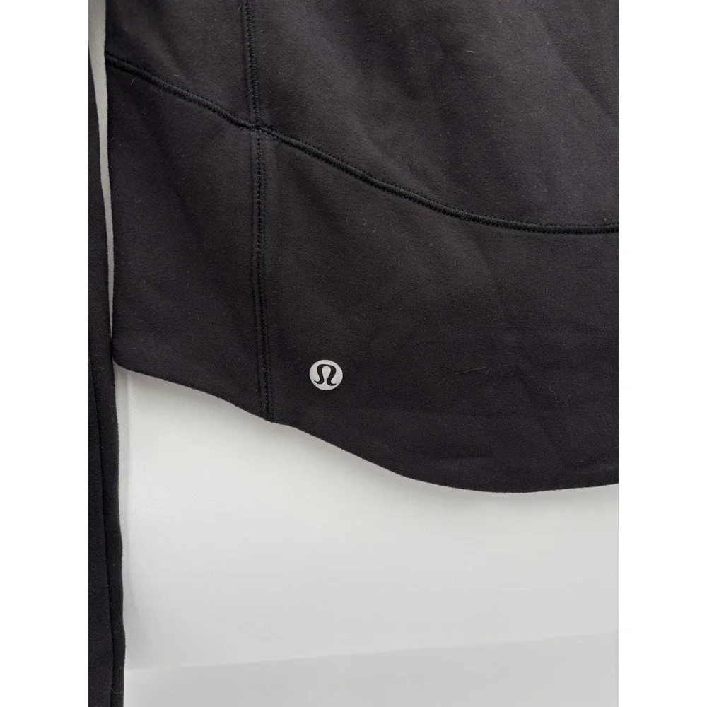 Lululemon Hill Valley Mock Neck Pullover Black Size 2 Thumbhole Zip Pocket